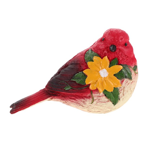 AURARMLET Estatua Decorativa Roja De Pájaro Con Acabado Pintado Ideal Para Jardín Y Espacios Interiores