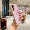 thumbnail image 2 of Electroplated Case for Samsung Galaxy A53 5G, Cute Heart Pattern Slim Lightweight Soft Silicone Shockproof Cover with Wristband Kickstand Lens Protection Phone Case for Samsung Galaxy A53 5G, Purple, 2 of 9