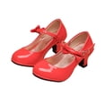 thumbnail image 5 of hengsof Girls High Heel Dress Shoes Fashion Solid Color Bow Spring Summer Princess Flat Shoes Party Heels Performance Comfort Dance Shoes, 5 of 8