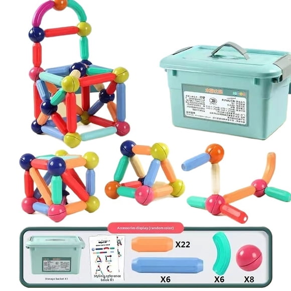 Jouet Magnétique pour Enfants Garçons Filles Bâtons de Construction Magnétiques Jouet Créatif