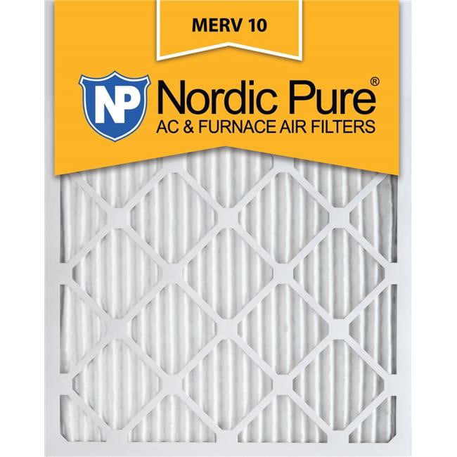 Nordic Pure 24x24x1 MERV 10 Pleated AC Furnace Air Filters 2 Pack 