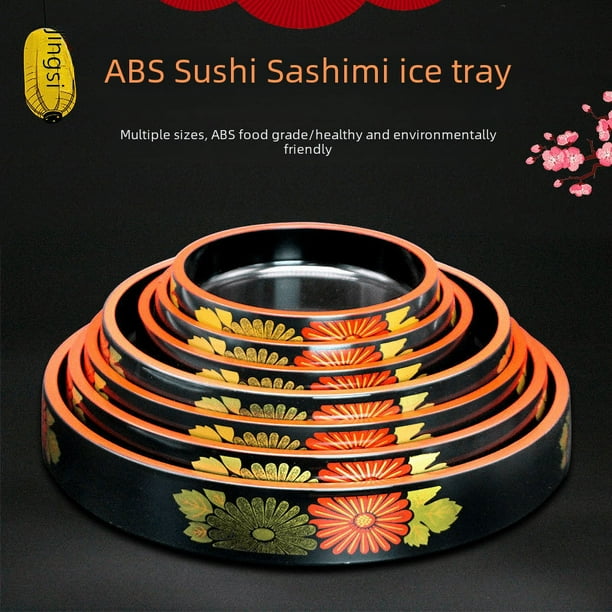 Plato de sashimi de salmón Cubo de sushi de girasol Bandeja de sushi Plato de hielo Plato de sashimi Vajilla
