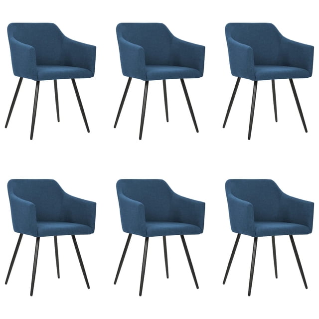 vidaXL Chaises de Salle à Manger 6 Pcs Bleu Tissu