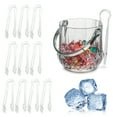 thumbnail image 2 of HomeLife 10Pcs Ice Clamp Plastic Buffet Serving Tongs Clear Kitchen Tongs Mini Utensil for Food Ice Salad Barbecue Cookies 6.3 Inches Saw-shaped Design Tongs, 2 of 8