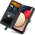 thumbnail image 4 of Compatible with Samsung Galaxy A03S Wallet Case, Galaxy A03S Case Leather with Card Holder Magnetic Kickstand Wrist Strap Flip Shockproof Case for Samsung Galaxy A03S Life Tree Black, 4 of 14