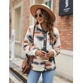 thumbnail image 3 of WQD Womens Fleece Shacket Jacket Winter Sherpa Coat Long Sleeve Warm Fuzzy Casual Western Aztec Print Outerwear Soft Cozy Snap Button Down Fashion Top with Pockets, 3 of 7