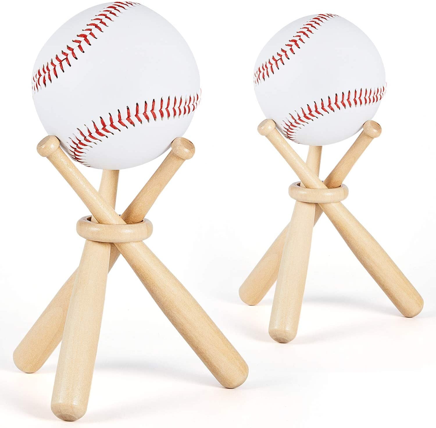 Wooden Baseball Stand Softball Display Stand Set