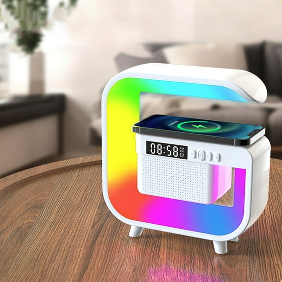 Wireless Charger, Speaker Mobile Phone Wireless Charging Smart Bluetooth Connection Subwoofer Atmospheres Light Music Clock