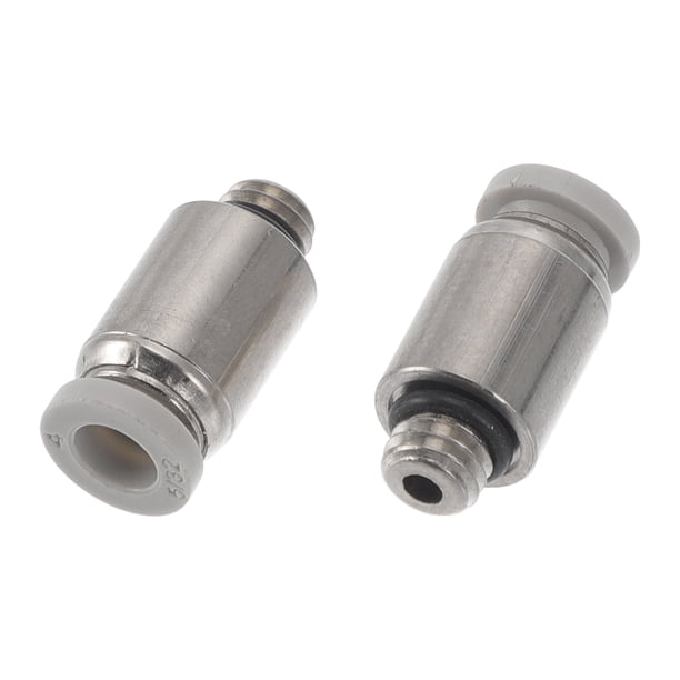 Conectores de aire Push de Unique Bargains 5/32" Conector neumático de inserción de plástico y metal M5 2 piezas tono blanco y plata