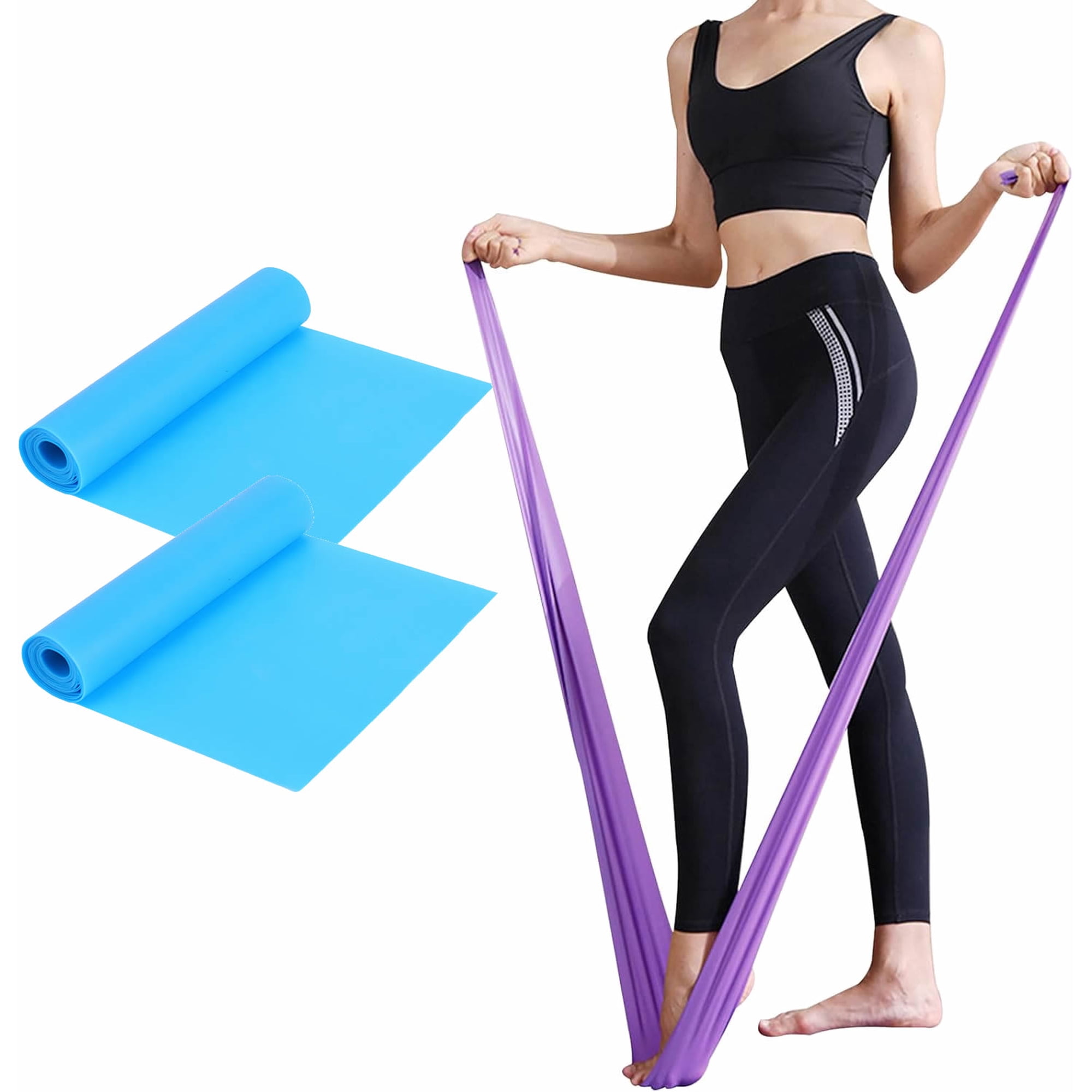 Resistance Bands for Exercising, Latex-Free Exercise bands for Physical Therapy ,Workout Bands Resistance Bands Elastic Stretch Band for Rehab, Yoga, Pilates, Strength Training Women Men-2 PCS