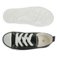 thumbnail image 3 of Little Kids Sneakers Boys Girls Walking Shoes Lace Up Low Top Glimmer Sparkle diamond rivet Lightweight Non-Slip Outdoor solid black size 11, 3 of 6