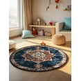 thumbnail image 4 of Unique Loom Utopia Collection Area Rug - Helios (5' Round Dark Blue/Beige), 4 of 7