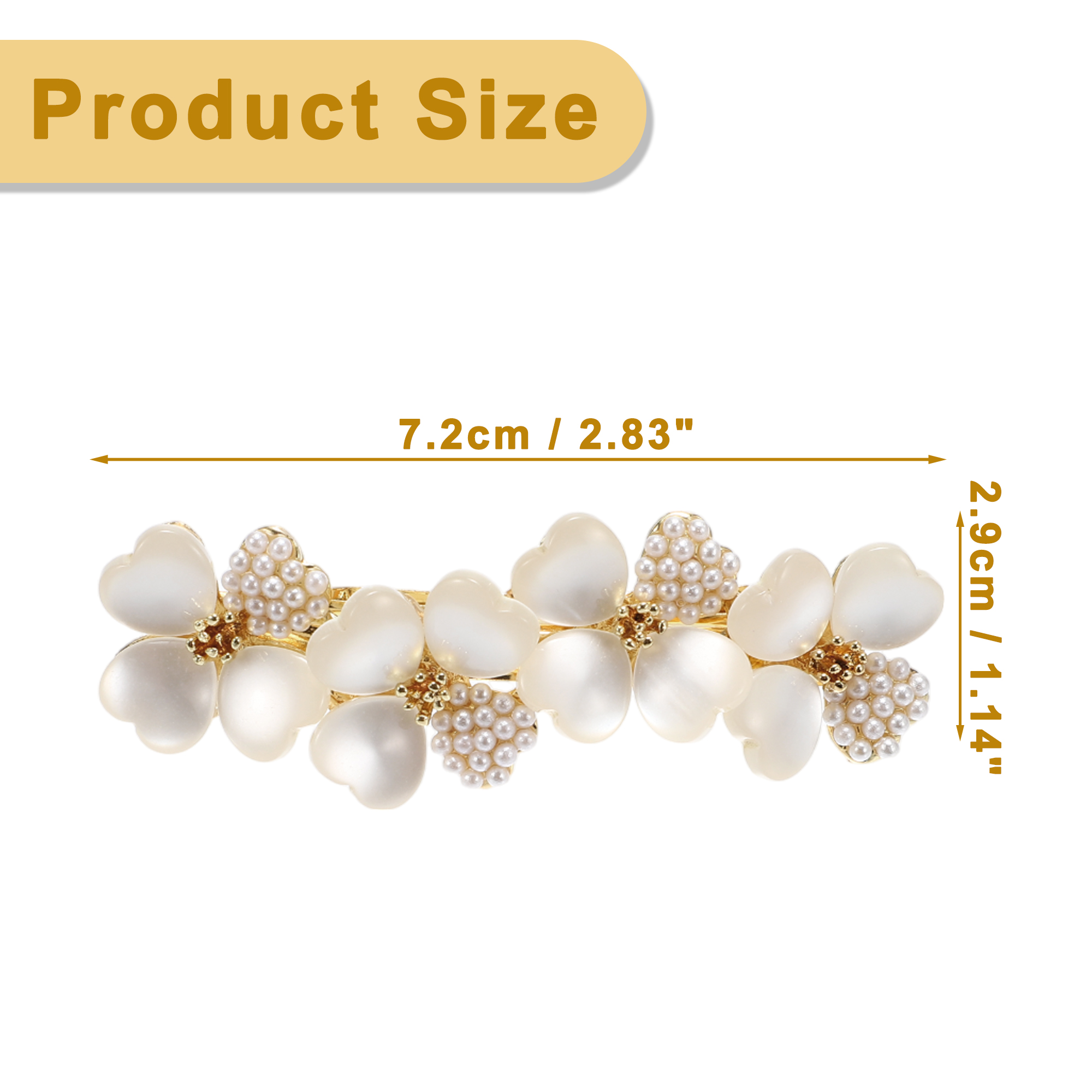 Unique Bargains Vintage Rhinestone Hair Barrettes Flower Hairpin Accessories Champagne