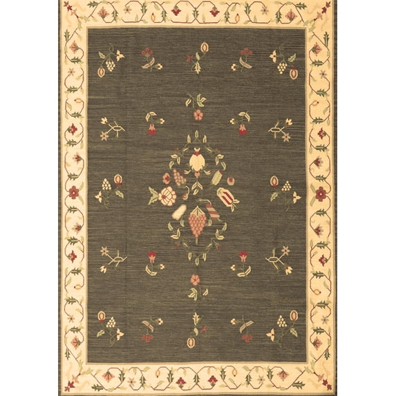 Ahgly Company Indoor Rectangle Abstract Brown Contemporary Area Rugs, 6' x 9'