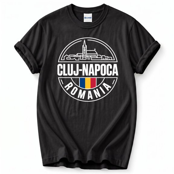 Cluj Napoca Romania Circle Emblem Travel Souvenir T-Shirt – Vintage Travel Theme – Worldwide Adventure Lovers