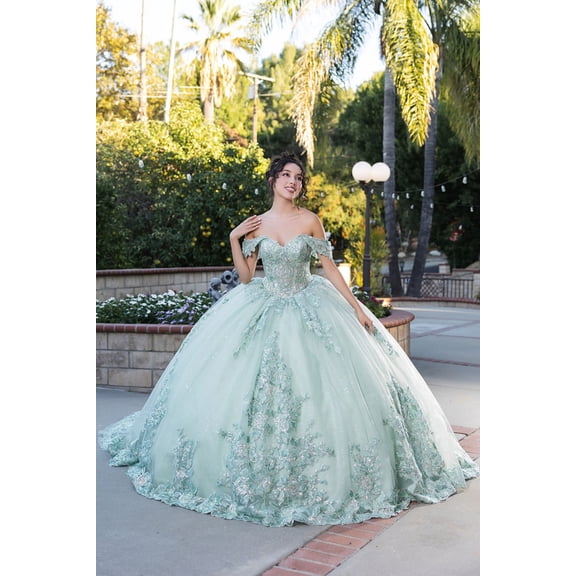Women's Layla K Prom 2026 Dress Sweetheart Off The Shoulder Ball Gown LK279 Sage Green 8