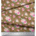 thumbnail image 3 of Soimoi Rayon Fabric Leaves & Camellias Floral Decor Fabric Printed Yard 56 Inch Wide, 3 of 3