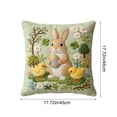 thumbnail image 3 of TanSiDing Spring Throw Pillow Covers - Watercolor Bunny in Flowers Cotton Pillow Cases Decorative for Easter Bunny Decor Couch Sofa Bedroom Living Room 45*45cm, 3 of 6
