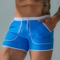 thumbnail image 4 of FcBaudy Men's Low Waist Solid Color High Vent Swimming Trunks Underpants Men Pants, 4 of 4
