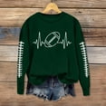 thumbnail image 2 of Womens Graphic Sweatshirts Crewneck Game Day Sweatshirt Women Plus Size Long Sleeve Casual Loose Pullover Tops (Army Green L), 2 of 4