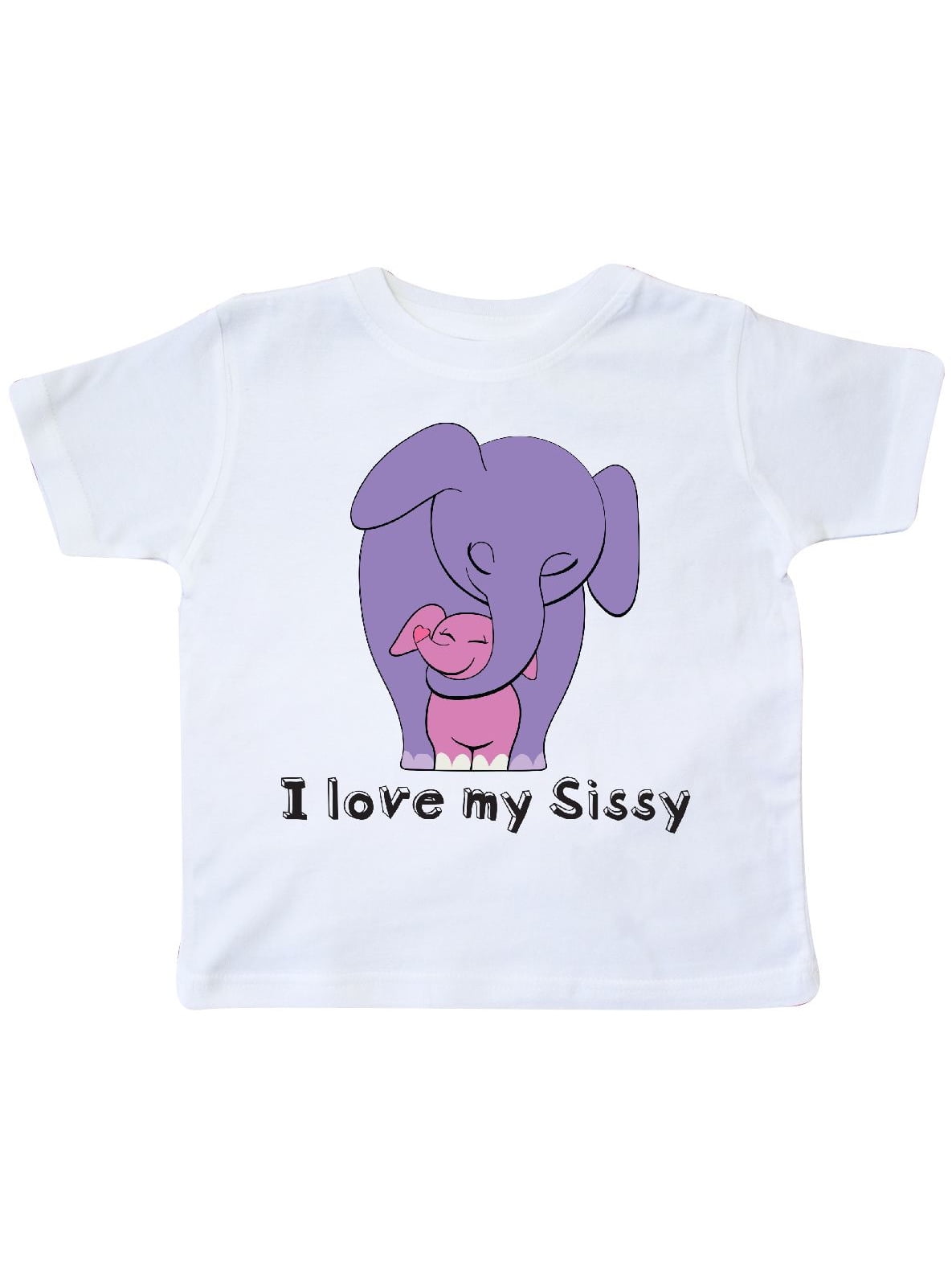 INKtastic I Love my Sissy Elephant Purple Pink Toddler TShirt
