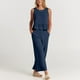 thumbnail image 5 of Conjunto de dos piezas para mujer: top corto sin mangas con volantes y pantalones anchos, cintura elástica, bolsillos, conjunto informal de verano, 5 of 7