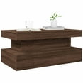 thumbnail image 4 of vidaXL Coffee Table with LED Lights Brown Oak 90x50x40 cm, 4 of 5