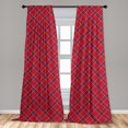 thumbnail image 4 of Ambesonne Chevron Curtains, Zigzag Abstract Plaid Art, Pair of 28"x84", Dark Coral and Eggplant, 4 of 5