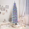 thumbnail image 1 of Costway 7 FT Pre-lit Christmas Tree Hinged Pencil Decoration 350 Multi-Color LED Lights, 1 of 10