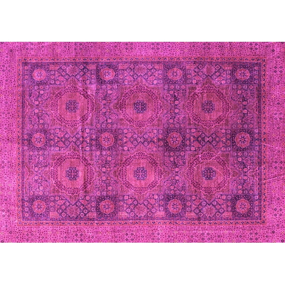Ahgly Company Indoor Rectangle Oriental Pink Modern Area Rugs, 4' x 6'