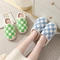 thumbnail image 5 of Pantuflas a cuadros para hombre y mujer (2023), cálidas, suaves y acogedoras, de algodón, para uso en interiores, hogar y regalo., 5 of 5