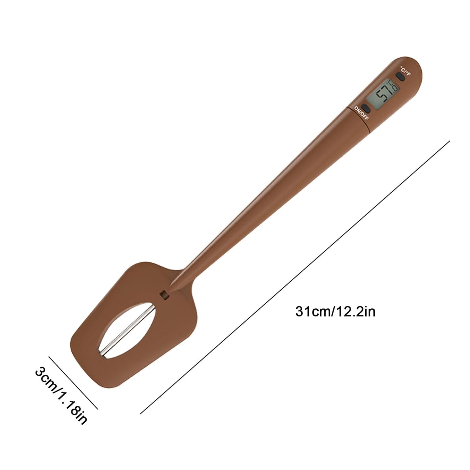 ABPETE Digital LCD Candy Spatula Thermometer - Instant Read Meat & Candy Thermometer | Silicone Kitchen Temperature Sensor | Temperature Reader and Stirrer for Candy, Chocolate, Meat