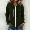 thumbnail image 4 of IUYRTFE Women's Lightweight Zip Up Hoodie Long Sleeve Drawstring Casual Summer Solid Color Top with Pockets, 4 of 7
