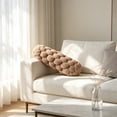 thumbnail image 6 of Chunky Braided Long Throw Pillow,Thick Knotted Tube‑Shaped Cushion,Soft Plush Decorative Bolster Pillow for Sofa Couch Bed Home Interior Layout,19"(Khaki), 6 of 6