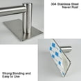 thumbnail image 3 of Self Adhesive Bathroom Towel Bar- Stainless Steel Bath Wall Shelf Rack Hanging Towel Stick On Sticky Hanger Contemporary Style, NO Drilling (1 Pack, Brushed Nickel, 16-Inch Towel Rack), 3 of 7