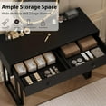 thumbnail image 5 of Vanity Desk with Mirror and Lights, 2-Drawer Makeup Vanity, 3-Color LED, Adjustable Brightness, Modern Dressing Table Organizer for Bedroom, Black, 5 of 8