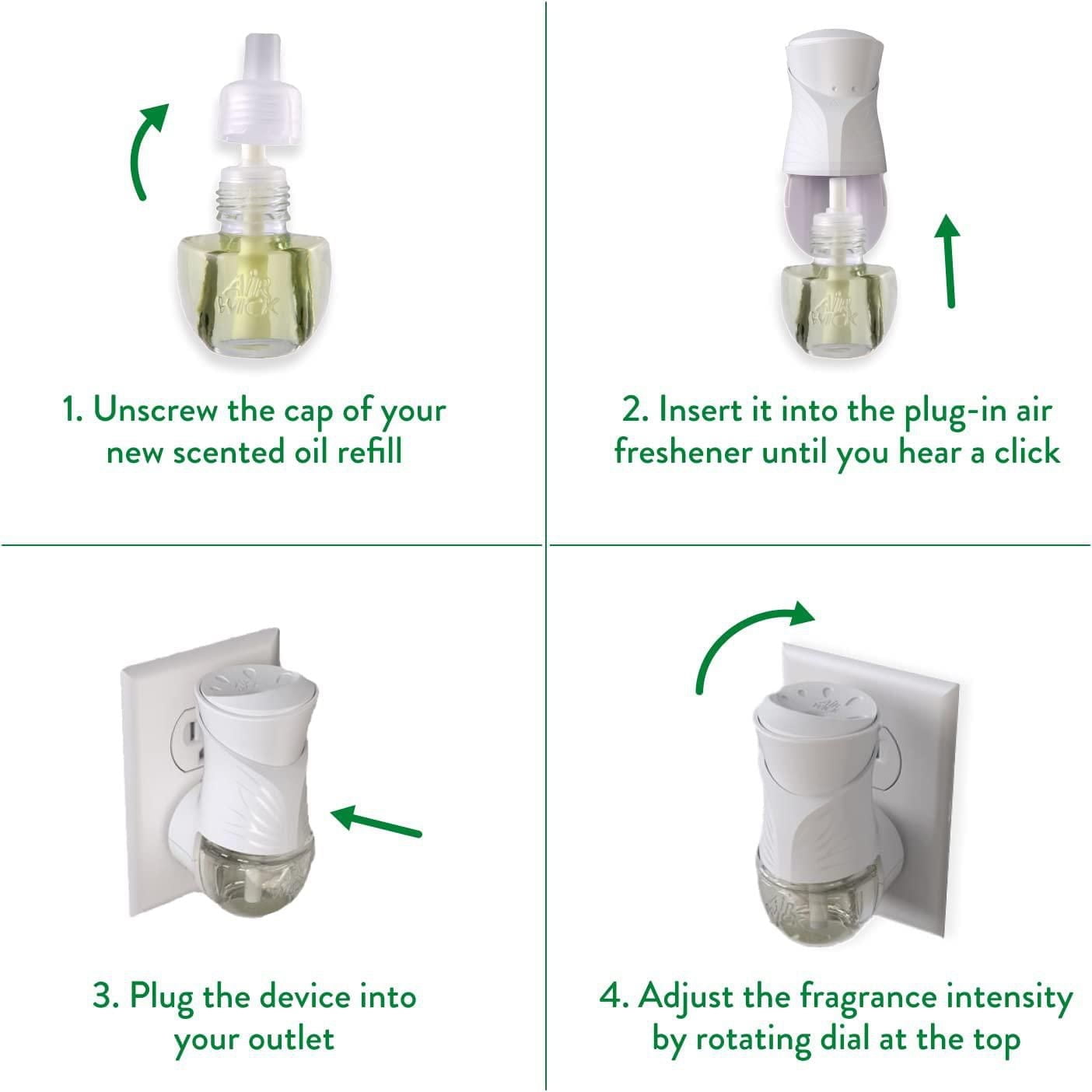 Air Wick Plug In Scented Oil Kit, Fresh New Day, Palm Breeze, 1 Warmer + 1 Refill (1x20mL)