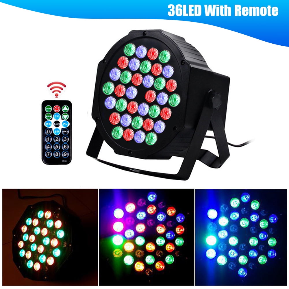 Stage Lights,DFITO 36 LED Light RGB Party Lights Uplights with Sound Activated Remote DMX Control for Disco Dance Wedding Club Christmas Birthday Music Party Stage Lighting