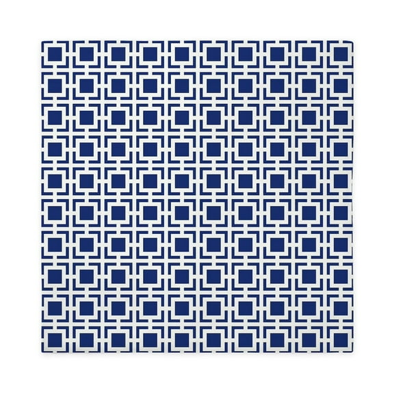 CafePress - Navy Blue Geometric Lattice Pattern Queen Duvet Cover - Queen Duvet