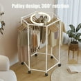 thumbnail image 6 of LmnLft Rotating Clothes Rack, Hexagonal Floor Standing Drying Hanger, Movable Indoor Garment Organizer for Dorm Home Laundry Room, 6 of 6