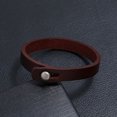 thumbnail image 2 of Xiao Hua Pulsera de hombre - Brazalete de cuero ajustable hecho a mano, estilo punk, marrón, 1 pieza, 2 of 4