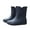 Dark Blue, variant on Black Unisex Waterproof Rain Boots Short Ankle Boots Letter Print Accents Slip-Resistant Mid-Calf Boots Ideal For Wet Weather And Gardening Size 43