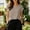 Khaki, variant on NTACZA Casual Ladies Summer Tops Tee Cotton And Linen Solid Classic T-Shirt Crew Neck Rolled Short Sleeve Relaxed Fit Vacation Green L