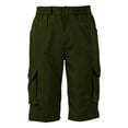 thumbnail image 6 of Domuza Men's Cargo Shorts Below Knee Bermuda Capri Shorts with Multi Pockets 3/4 Length Relaxed Fit Elastic Waist Hiking Work Shorts Army Green M, 6 of 8