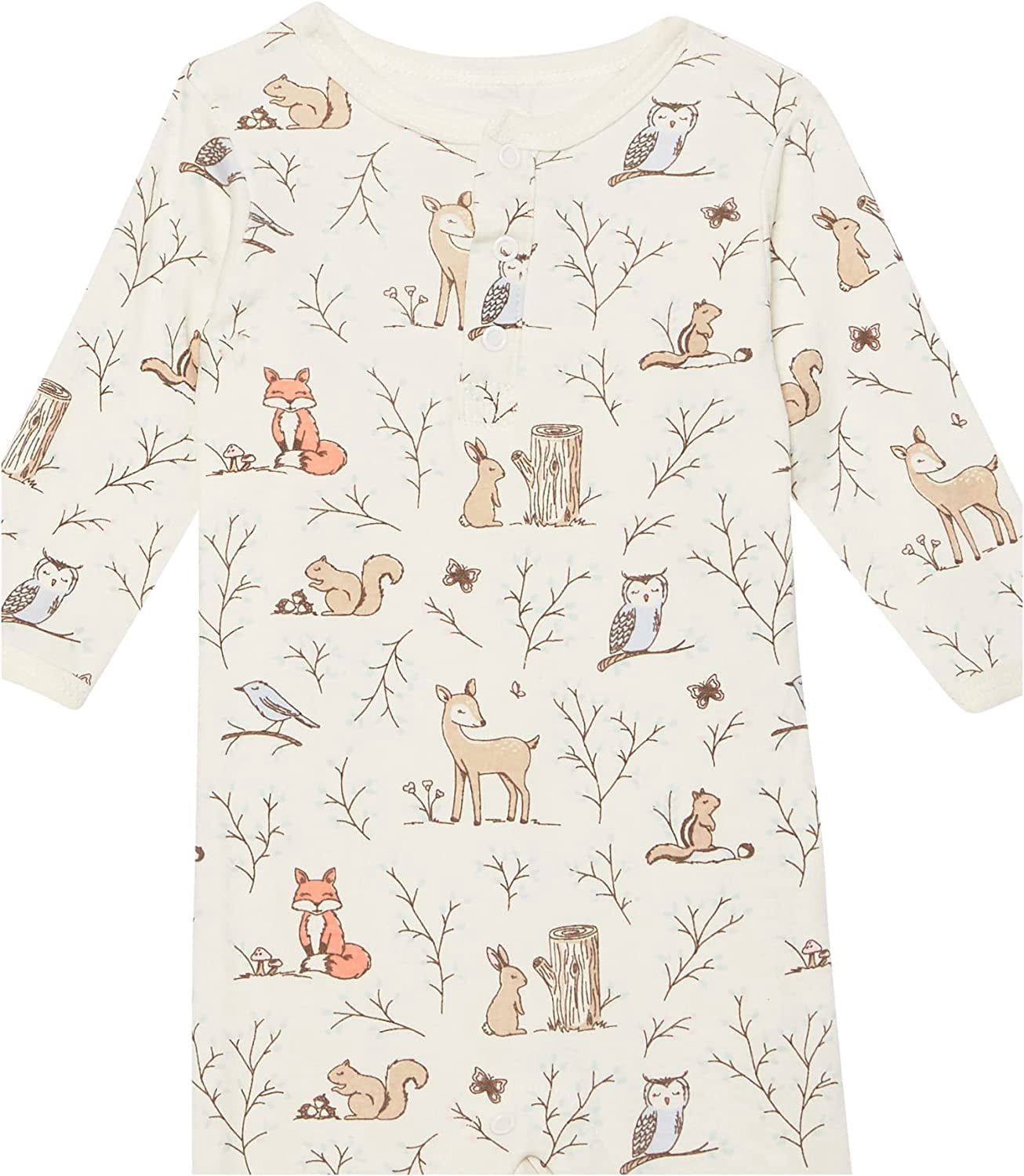 Hudson Baby Infant Girl Cotton Coveralls 3pk, Enchanted Forest, 0-3 Months