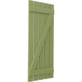 thumbnail image 3 of Ekena Millwork 19 1/2"W x 70"H Americraft Five Board (2 Batten) Exterior Real Wood Spaced Board-n-Batten Shutters w/ Z-Bar (Per Pair), Moss Green, 3 of 10