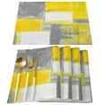 thumbnail image 2 of Oil Painting Abstract Geometric Yellow Table Runner Home Wedding Table Mat Centerpieces Decoration Party Dining Long Tablecloth, 2 of 6