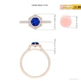 thumbnail image 5 of Angara Natural 0.6 Ct. Blue Sapphire with Diamond Halo Ring in 14K Rose Gold for Women (Ring Size: 12), 5 of 10