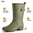 thumbnail image 5 of SMILIN Wellington Wide Calf Rubber Rain Boots for Women Olive Green Size 9, 5 of 9