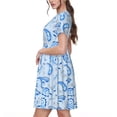 thumbnail image 2 of Naloa Winter Paisley Pattern Print Womens Summer A-Line Dress with Pockets,Short Sleeve Dresses,Flowy Beach Swing Dress for Vacation Travel, 2 of 6